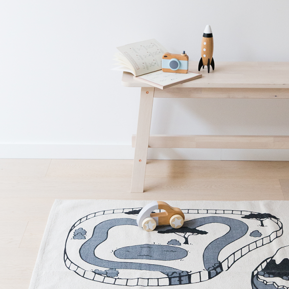 Tappeto rettangolare da gioco in cotone con illustrazione di uno zoo –  Nordic Lullaby