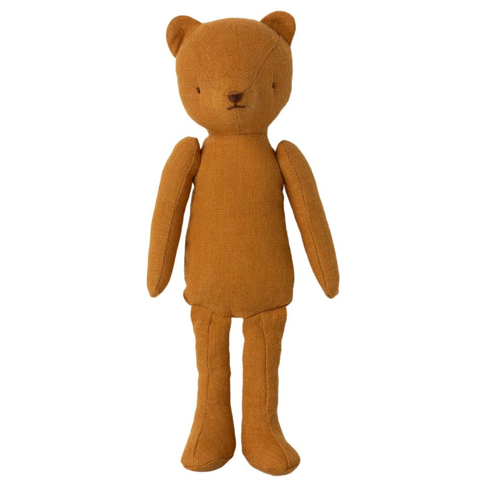 Orsetto peuche Teddy mamma con pelliccia arancione in piedi