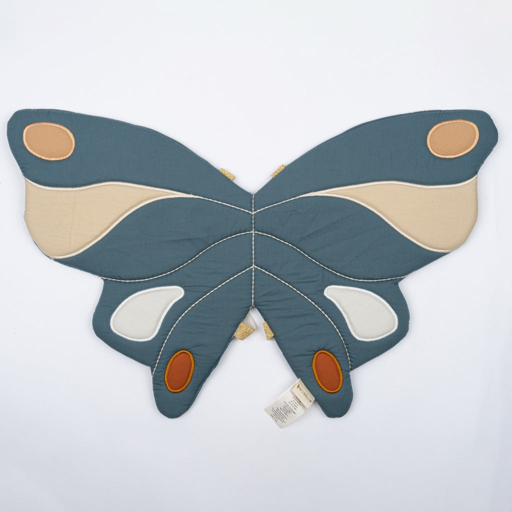 Ali farfalla in cotone di colore blu
