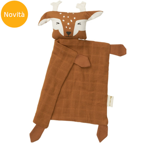 Doudou con museeto di cervo color cannella
