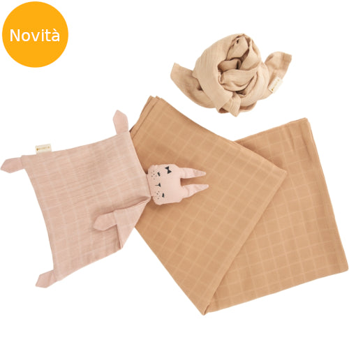 Set regalo Mussola, swaddle e dodudou coniglietto