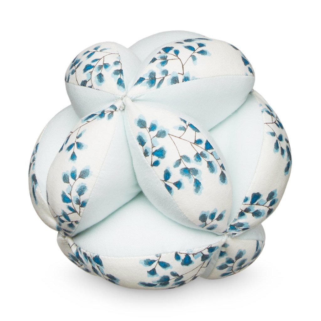 palla montessoriana per neonati in cotone bio stampata con fantasia a fiori