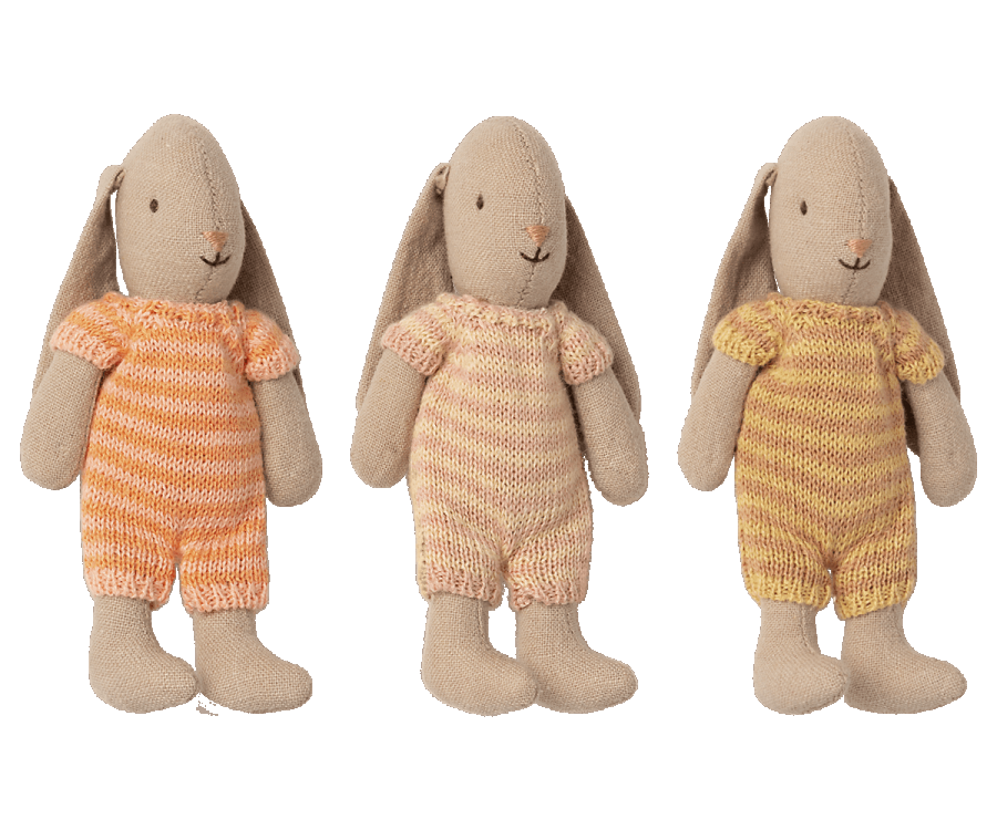 Set conigliette formato Micro in completo a righe a maglia