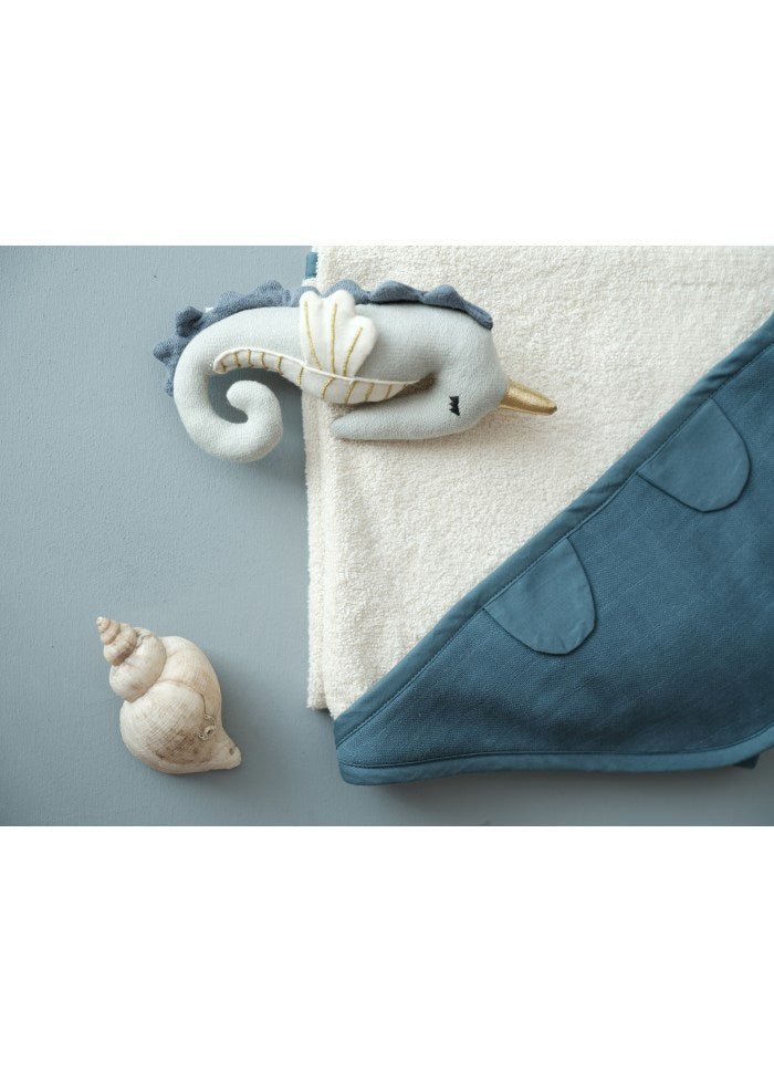 Asciugamano con cappuccio in cotone biologico - Coniglio Blu