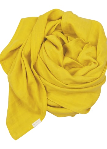 Copertina in cotone multiuso di colore giallo per neonati