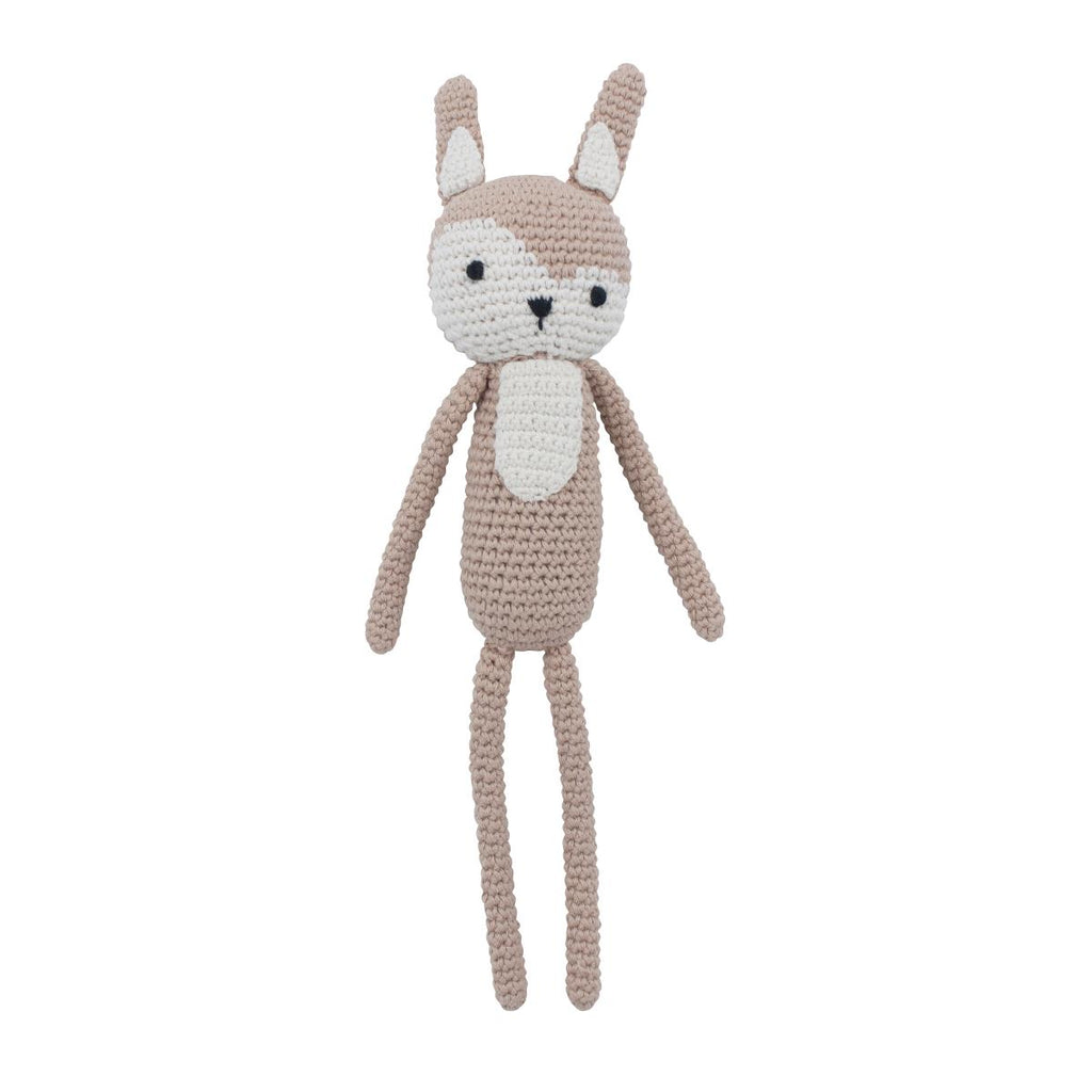 Siggy bambola di stoffa a forma di coniglietto realizzata all'uncinetto