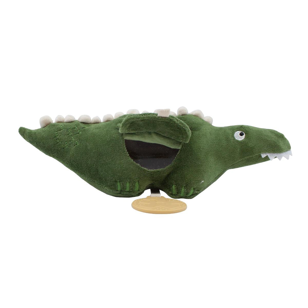 Giocattolo attività a forma di alligatore color verde muschio