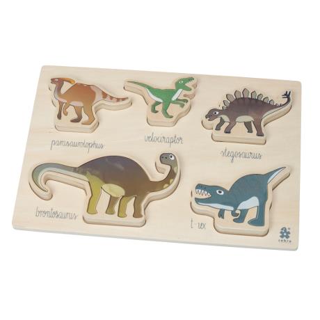 Puzzle in legno con figure di dinosauri