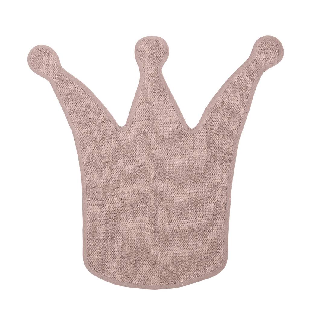 Tappeto rosa sagomato a forma di corona reale