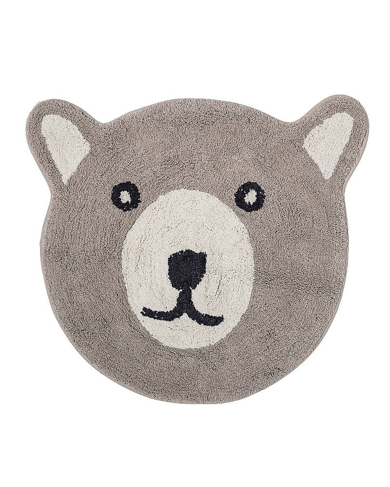 Tappeto rotondo in cotone con viso di orso e orecchie