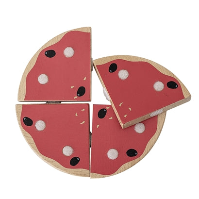 Pizza componibile in legno senza componemti su taglere rotondo